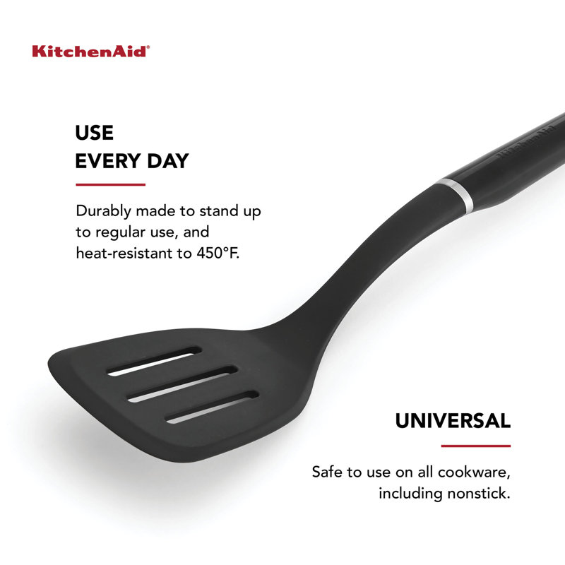 Kitchenaid Classic Slotted Turner, One Size, Black 2, 13.66-Inch, Mineral Water