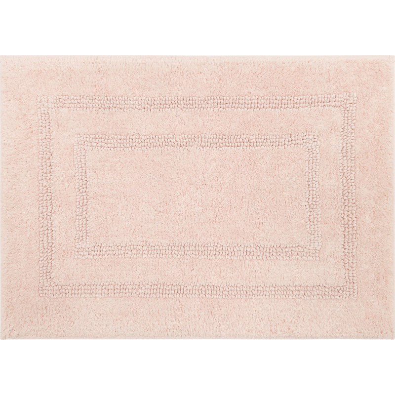 Kail Plush Stain/Fade Resistant Machine Washable Bath Mat, 21" W x 34" L, Blush