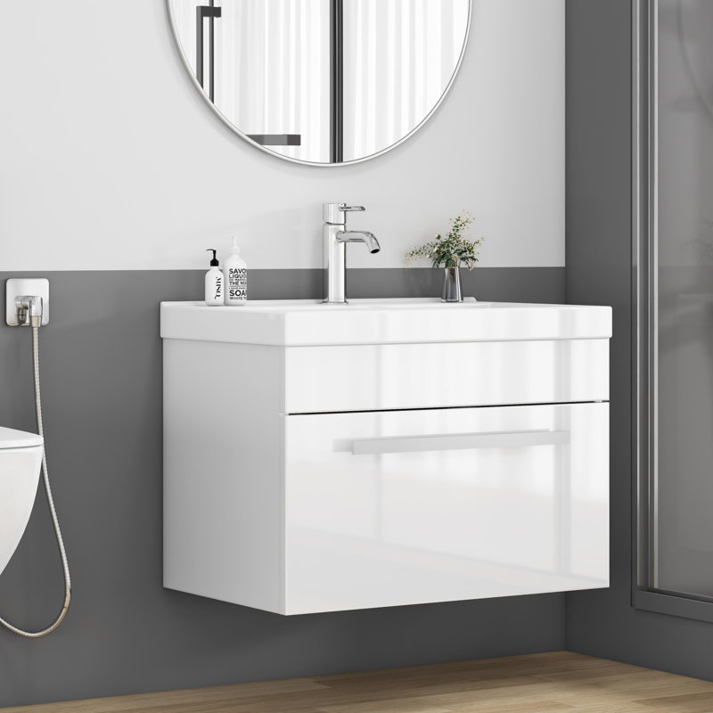 24-Inch Wall-Mounted Bathroom Vanity