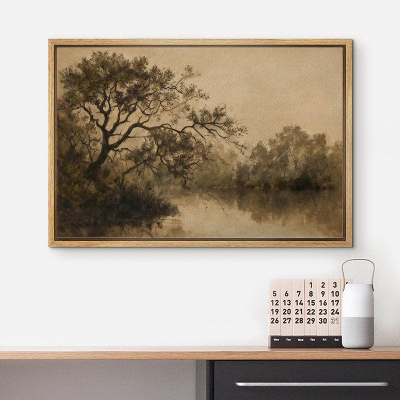 "Green Tunes", campagne française encadrée, impression sur toile encadrée, Naturel, H 16 po x l 24 po