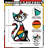 Cat Metal Wall Decor, Iron Wall Hanging for Cat Lovers, Colorful Mid-Century Geometric Retro Wall Sculpture for Living Room Bedroom Kitchen Office, 13.77 x 9.84 in