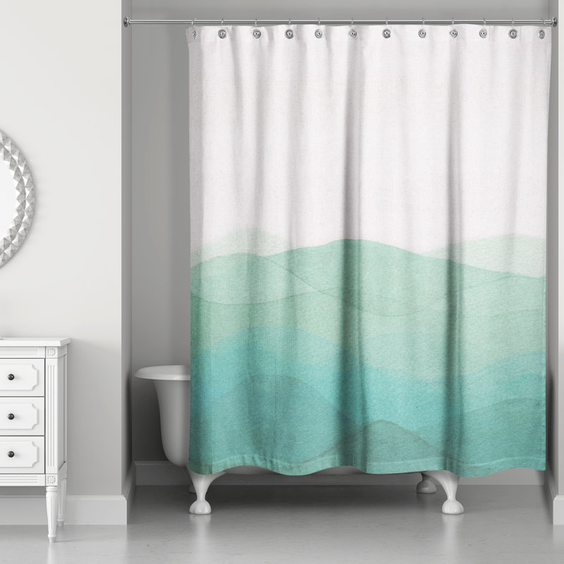 Rideau de douche simple Perine, Bleu sarcelle