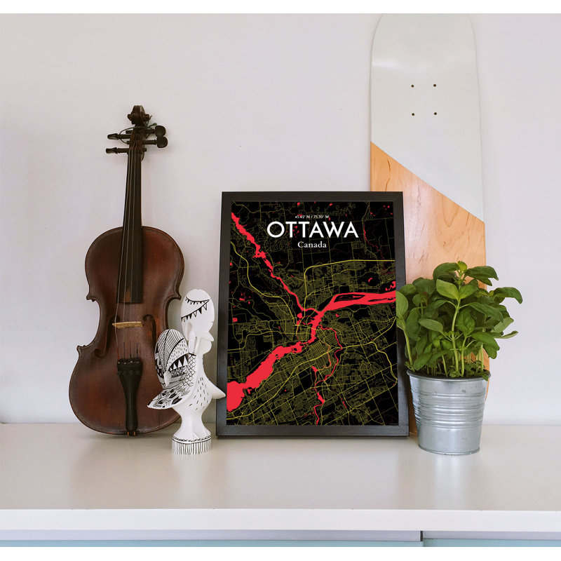 « ottawa city map », impression, H 17 po x l 11 po
