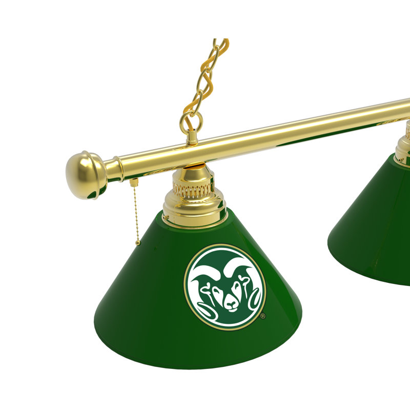 3 - Light Pool Table Lights Pendant, Brass, Colorado State Rams