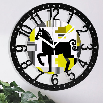 Horloge murale ronde en fer 10 po avec mouvement à quartz silencieux, chiffres arabes, impression UV