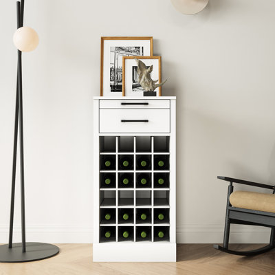 Armoire à vin en noyer brun pour 28 bouteilles - Option polyvalente et attrayante pour ranger des objets fonctionnels élégants