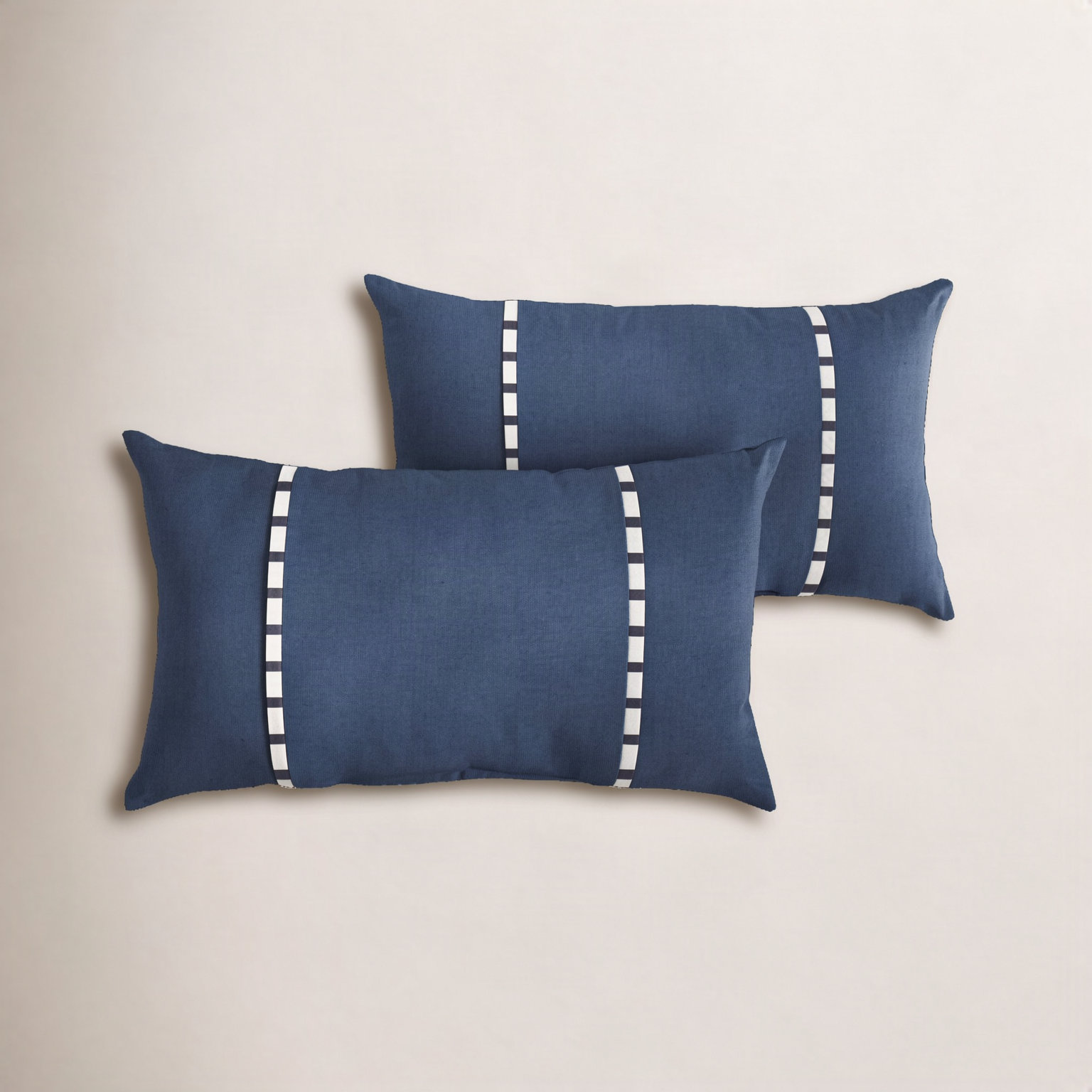 Keegan Sunbrella® Throw Pillow, 12" x 24", Navy