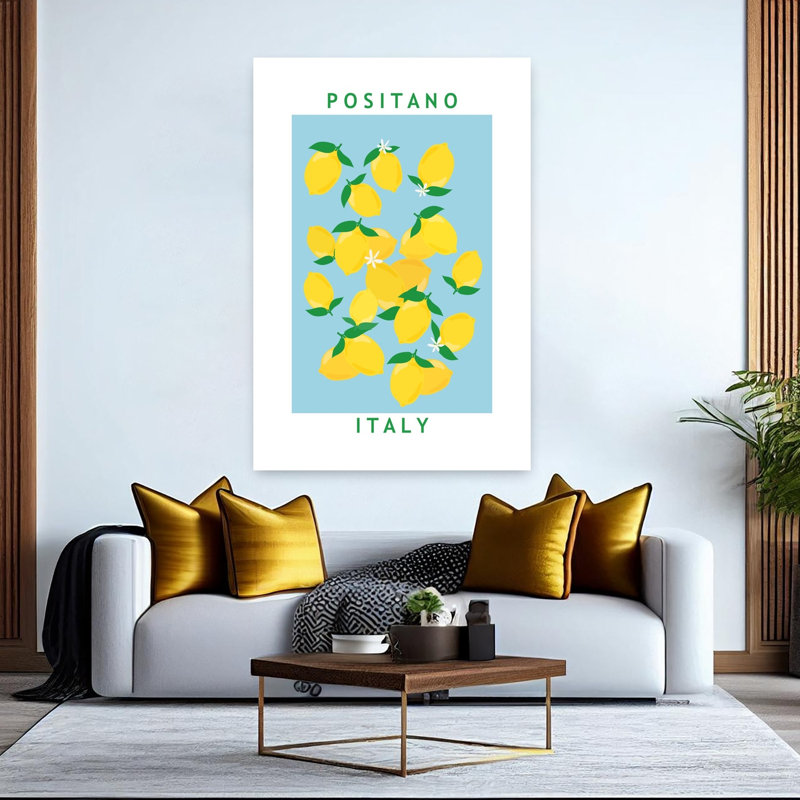 Art mural contemporain, "Lemons Flower Market", H 60 po x l 40 po