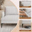 Canapé-causeuse avec repose-tête ajustable Petit canapé rembourré ergonomique à 3 places de 76 po avec coussins amovibles et structure en bois robuste pour la chambre à coucher, le bureau ou un appartement - blanc
