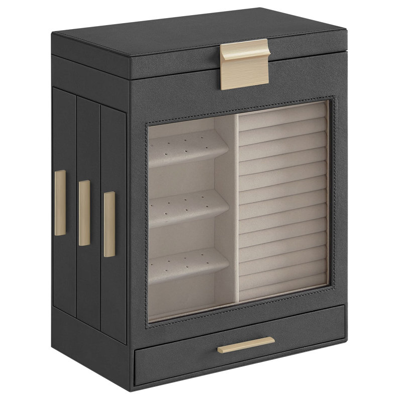 Wood Jewellery Box +, Black/Golden