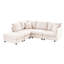 Confortable en forme de L avec rayures mobiles et élégantes, 89 x 79 po, canapé 5 places pour le salon, repose-pieds modulaire rembourré de 89 x 79 po, rayure verticale confortable, tissu