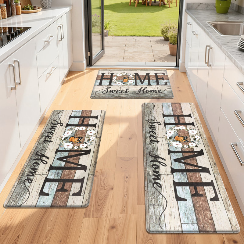 Ensemble de 3 tapis de cuisine Farmhouse, Beige