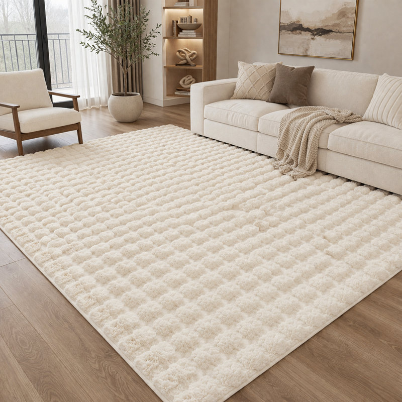 Geometric Shapes Machine Tufted Shag Area Rug, 200x290cm
