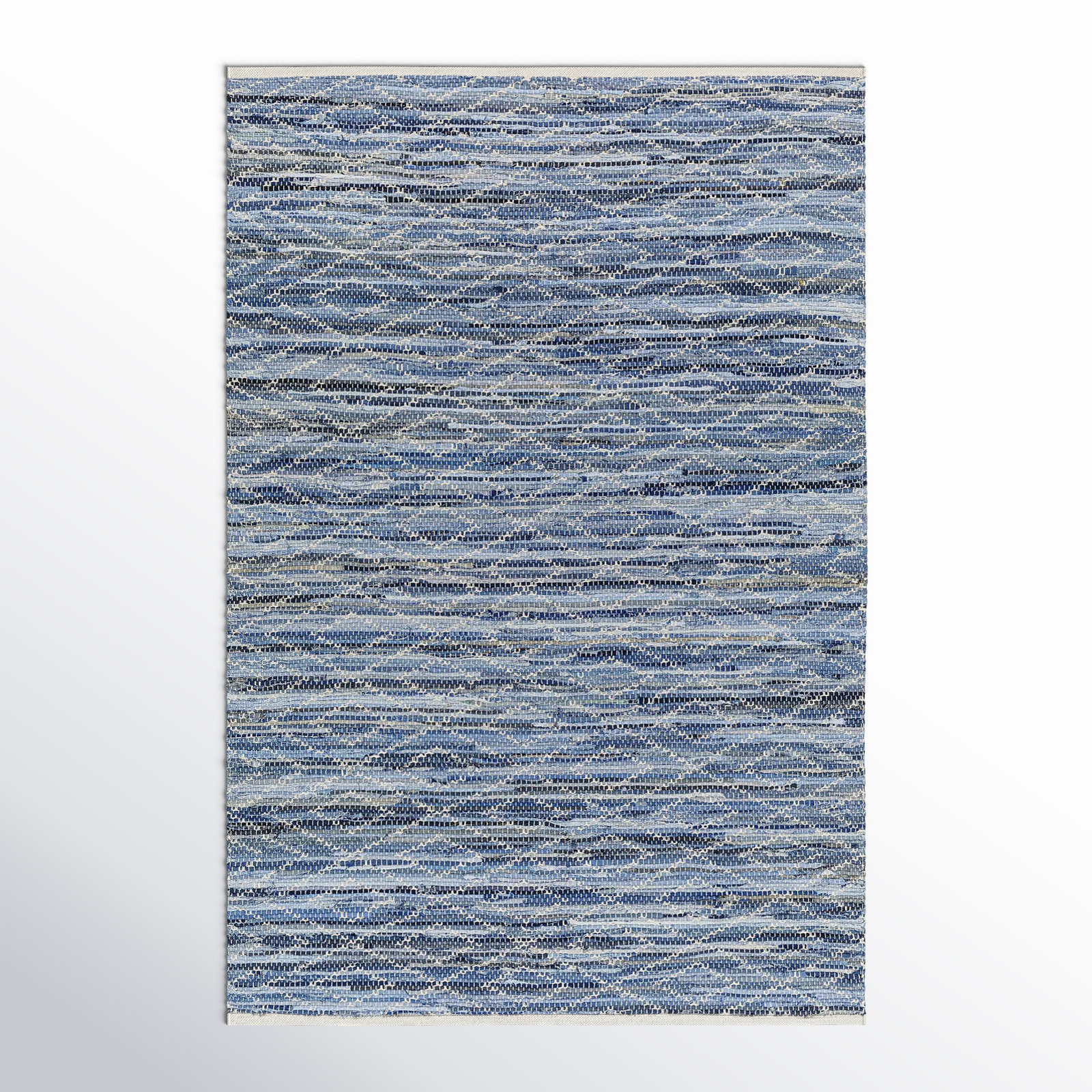 Calana Handmade Recycled P.E.T Blue, Beige, Tan Rug, Rectangle 5' x 7'6"