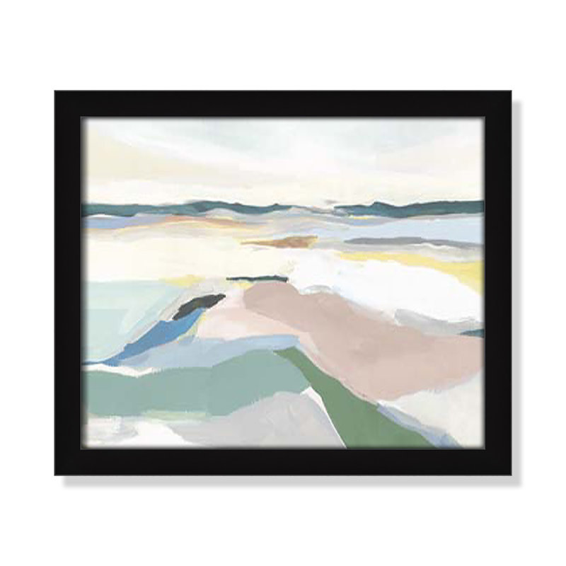 «Seaside Day I» par Isabelle Z - Art encadré avec fond perdu, H 13 po x l 15 po x P 1,25 po, Cadre noir satiné