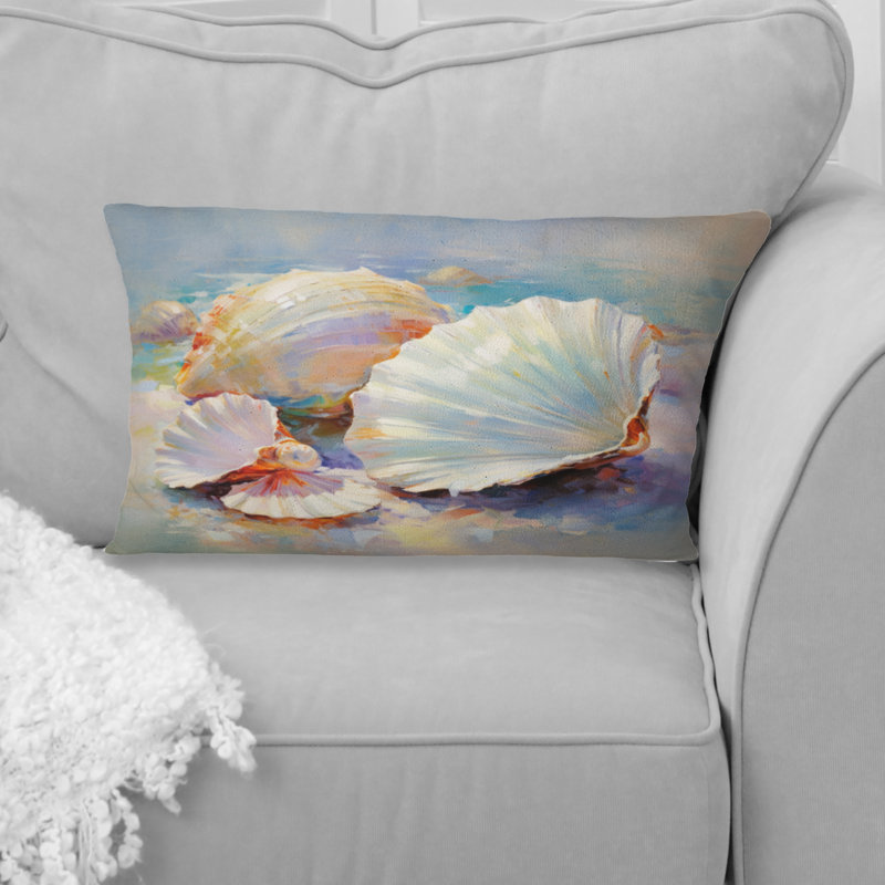 Coussin White Impressionist Seashells I - Seashell