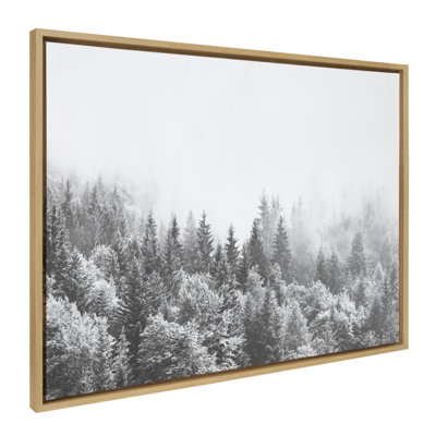 «Forest On A Foggy Day BW» par The Creative Bunch Studio, reproduction d'art sur toile encadrée
