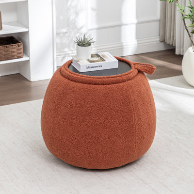 Upholstered Storage Ottoman With Tray