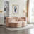 Pink Full Size Foam-Filled Bed With Corduroy, 2 Pillows, No Assembly, Space For And Small Apartments Convertible Folding Sleeper Couch, Soft Breathable Foam-Filled, Assembly-1893558488