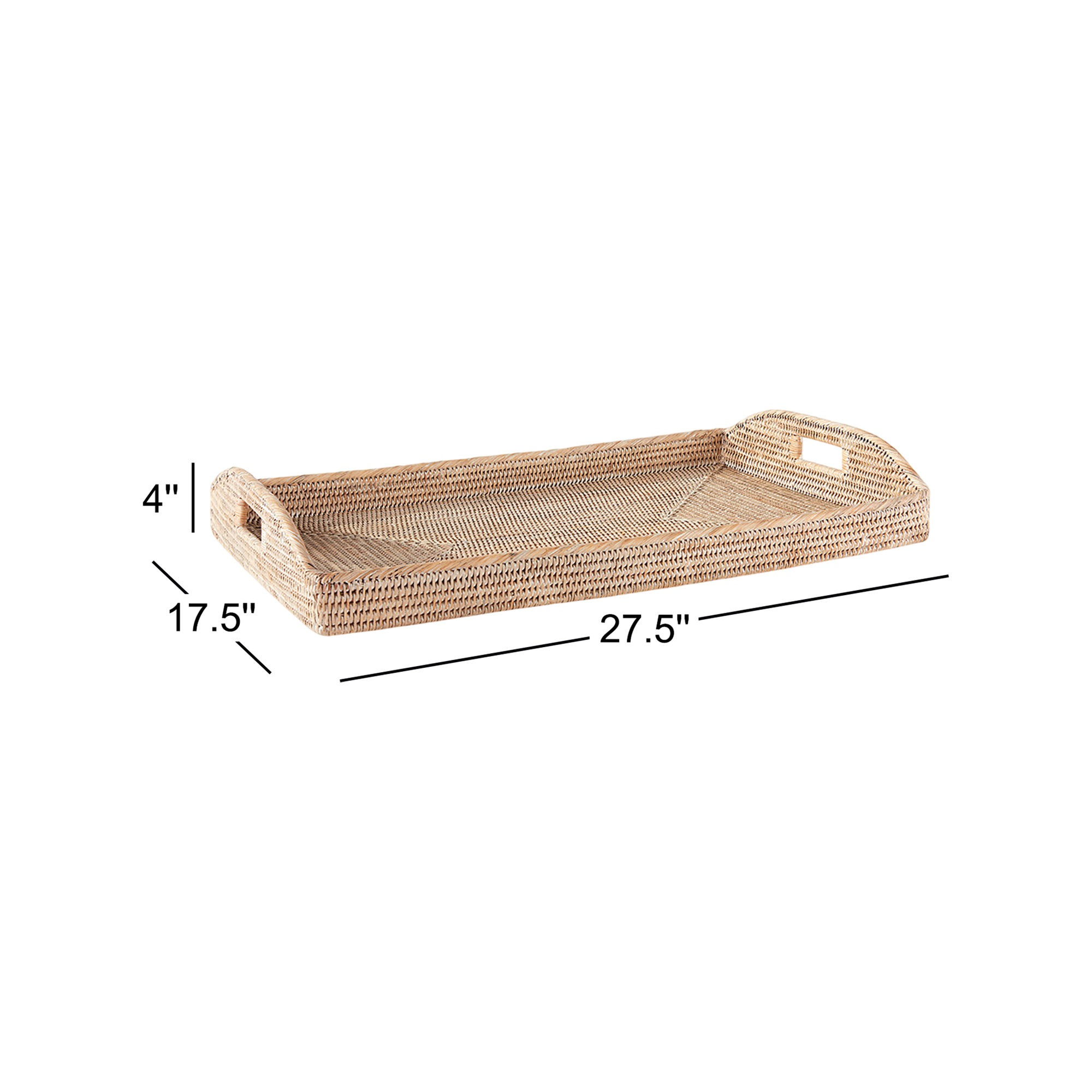 Massey Wicker Tray - Set of 1