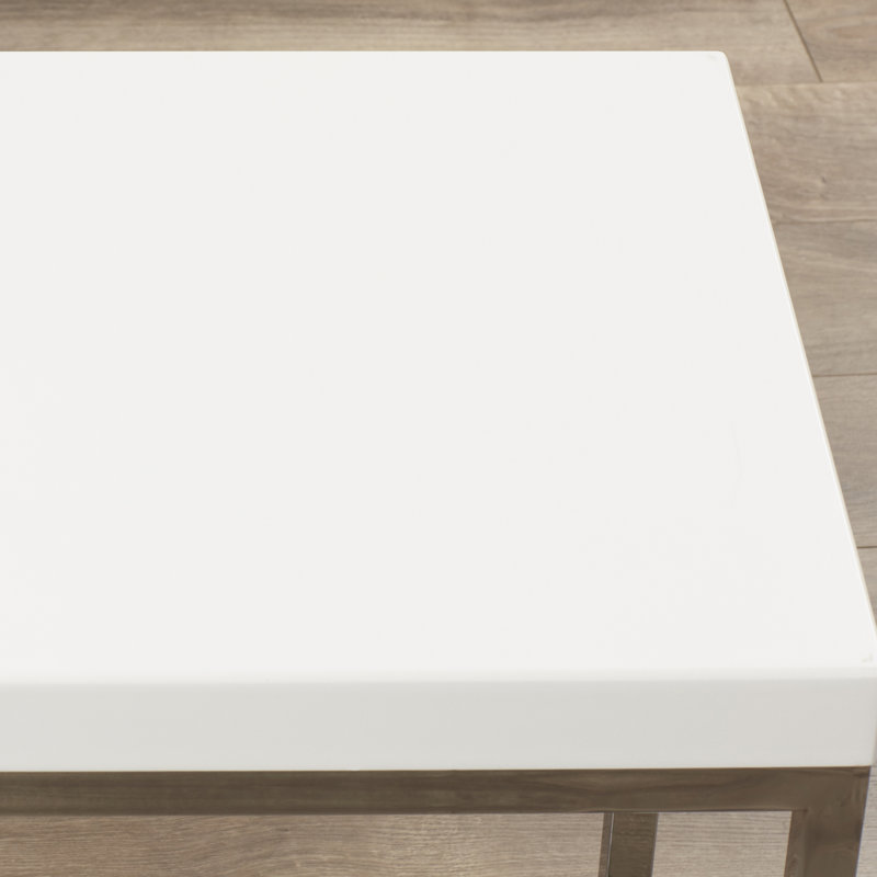 Table de bout Frome, Chrome/blanc