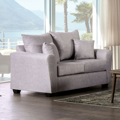 62.4" W Contemporary Loveseat, Light Grey