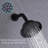  Matte Black-Lotus Rainfall Shower System with Pressure-Balance Valve & Handheld Wand 