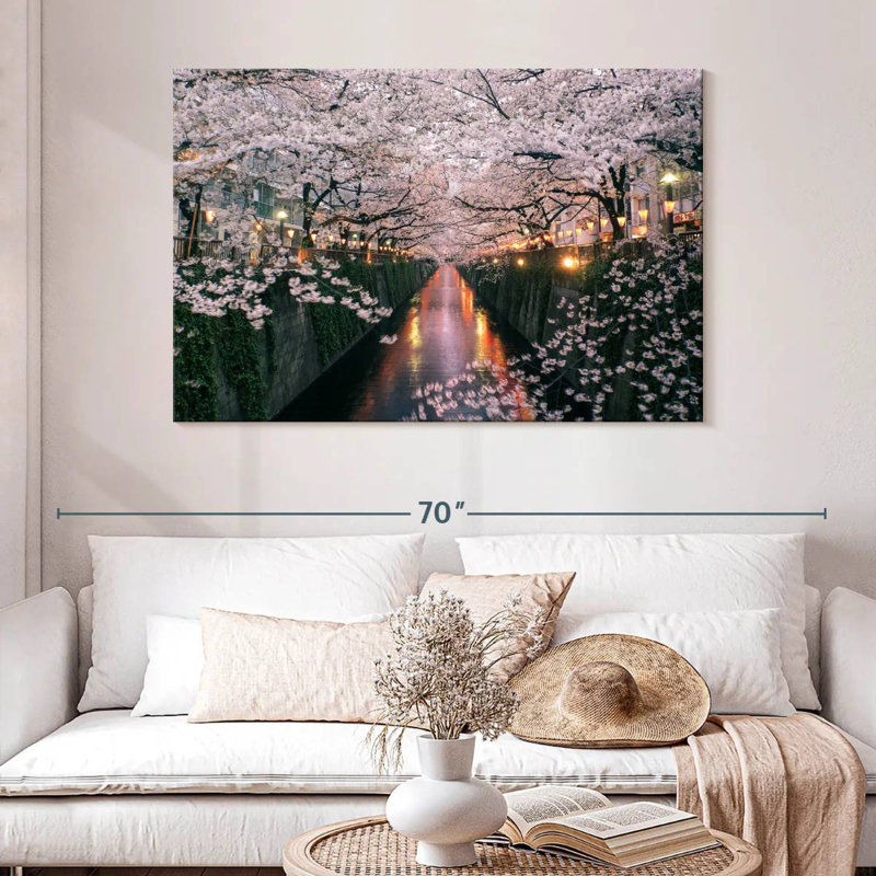 Ravi Meguro River Cherry Blossom, 32" H x 48" W