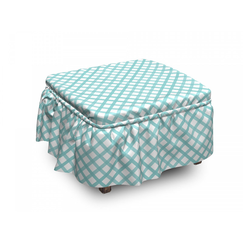 Housse pour repose-pieds rhombus cross lines