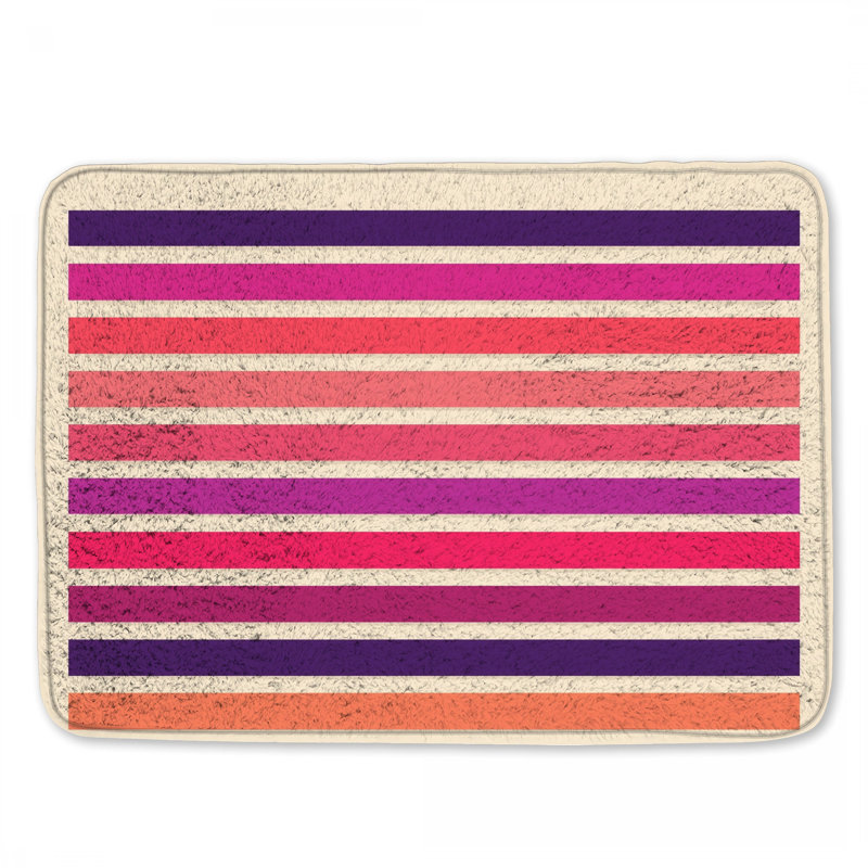 Tapis de bain à rayures horizontales, L 34 po x L 21 po