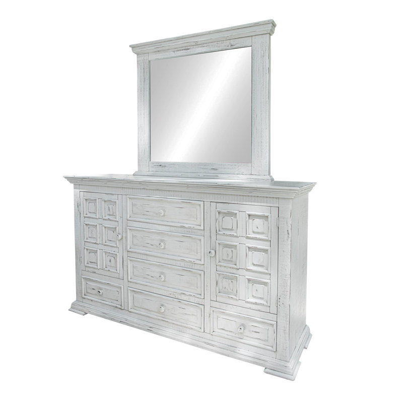Commode 6 tiroirs 2 portes Terra, Blanc