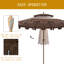 Polyester brun + parasols de patio en acier