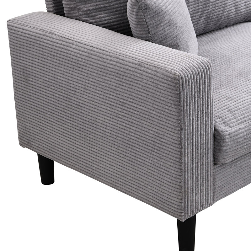 Deux pièces - Velours côtelé pour chambre à coucher, appartement confortable avec coussin éponge et structure moderne, coussins robustes et confortables