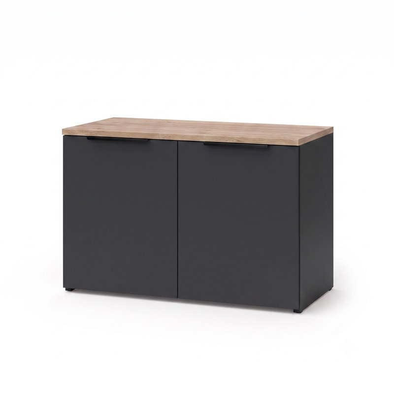 80cm Sideboard, Graphite and Wotan Oak