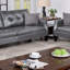 Ensemble de canapé de style contemporain 2 pièces Ensemble de canapé en similicuir gris et canapé avec causeuse