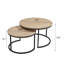 Tables gigognes industrielles modernes avec finition en chêne pour un gain de place et une décoration de salon flexible