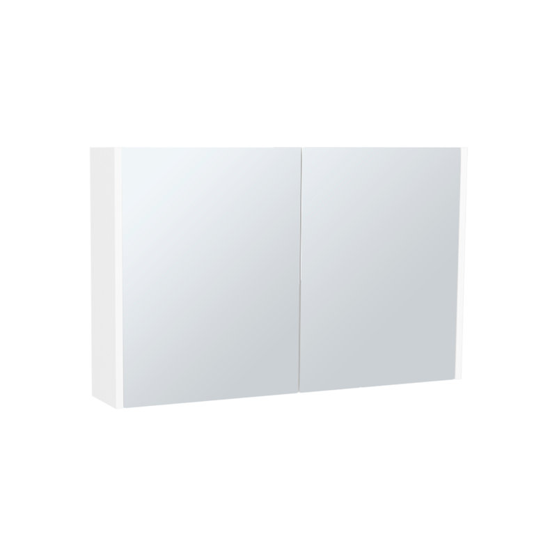 Armoire de rangement à double porte avec miroir pour salle de bain et cuisine, H 19,7 po x l 31,5 po, 3 tablettes, blanc, armoire de rangement pour miroir de salle de bain et de cuisine simple et facile à installer, 31,5 po, tablettes à l'intérieur, facile à assembler