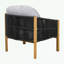 Fauteuil club d'extérieur en bois avec coussin-1028582228