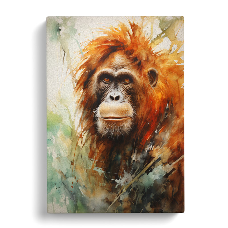 Orangutan Expressionism - No Frame Print, 76cm H x 50cm W x 3cm D