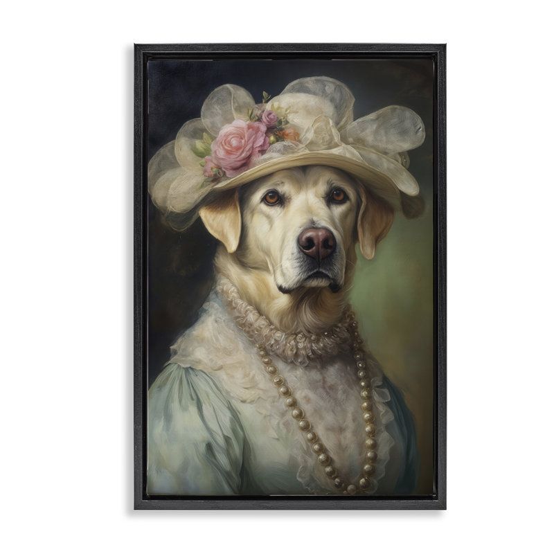 Cadre flottant élégant Labrador, design par Wumples, Cadre flottant noir de jais, H 25 po x l 17 po