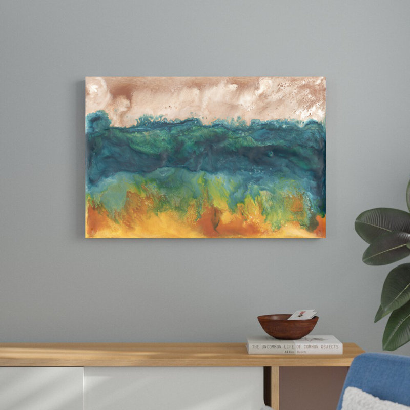 «Grassland Sunset II» par Alicia Ludwig, peinture sur toile tendue, H 24 po x l 36 po