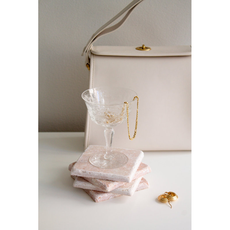 Ensemble de sous-verres en marbre, Pink