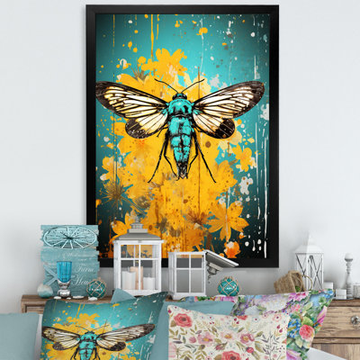 Green And Yellow Pop Insect Art Moth I - Insects & Bugs Wall Art
