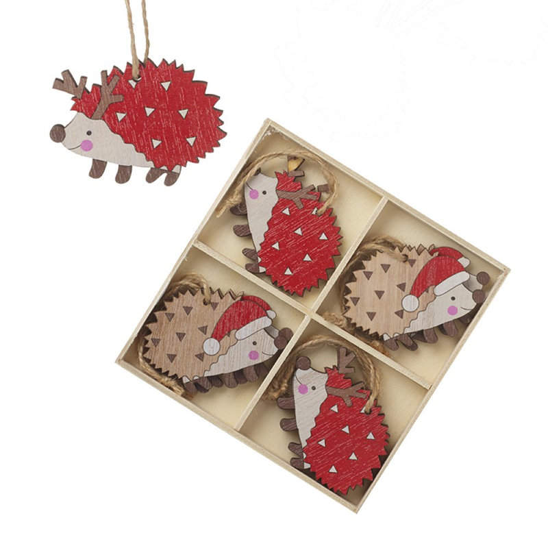 13cm Wood Animals Hanging Figurine Ornament