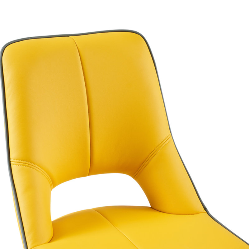 Bacarri Swivel Upholstered Counter Stool with Metal Frame, yellow