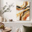 Tableau abstrait sur toile à motifs de vagues topographiques ocre et rouille-170835558