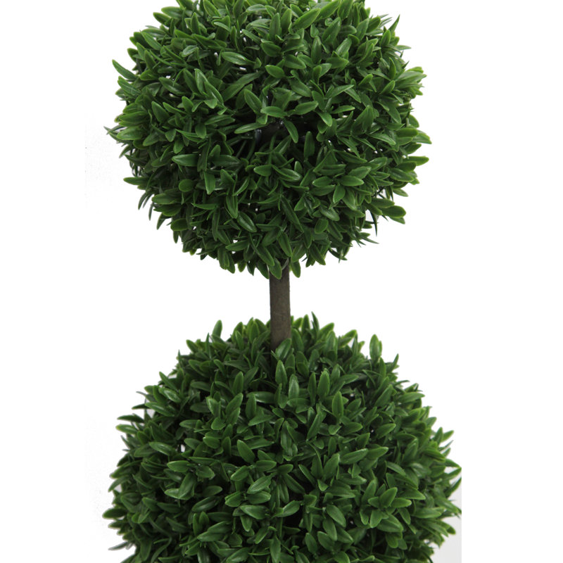 Haut topiaire artificiel en forme de boule, H 18 po x l 6 po x P 6 po, Ensemble de 1