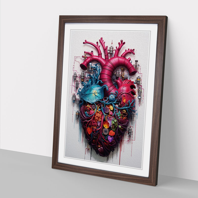 Love HeArt Informel - Framed Print, Walnut, 64cm H x 46cm W x 2cm D