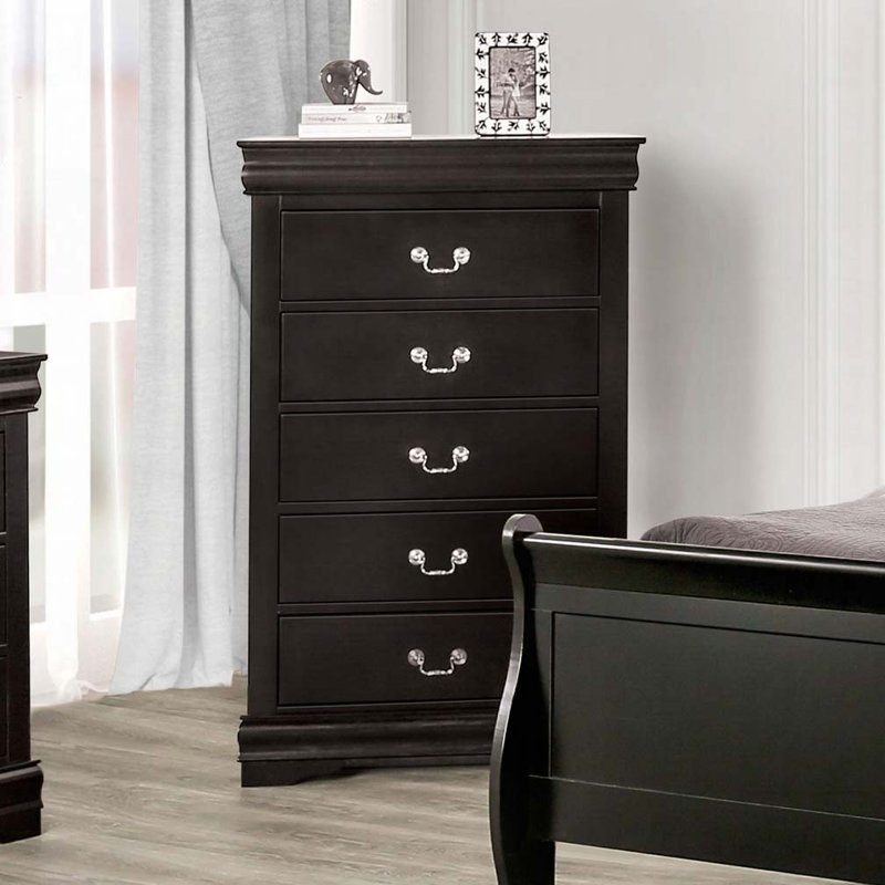 5 Drawer Dresser, Black