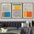 Abstract Vibrant Color Blocks " Mid-century Modern Multicolor Block Colorful Framed Abstract Geometric Canvas Print Wall Art " 3 - Pieces-75848668-75848669